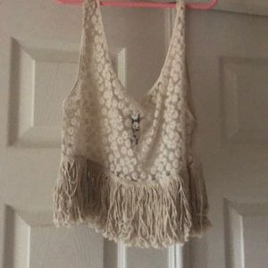 Sheer floral print crop top